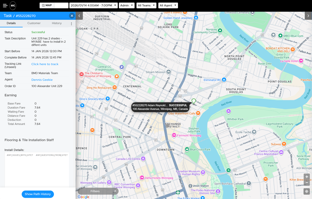 Real task details - 100 Alexander Avenue completion